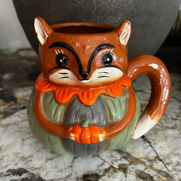 New Johanna Parker Halloween Fox Harvest Mug Fall Thanksgiving Mugs - Picture 1 of 12